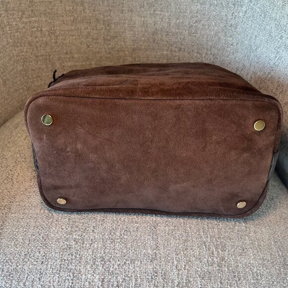 Claudia Firenze Chocolate Brown Leather & Suede Shoulder Bag NWT - Picture 3 of 10